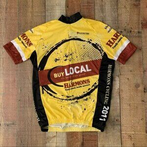 Blackbottoms cycle wear men’s size small club cut cycling jersey in yellow black
